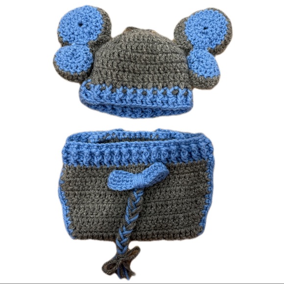 Newborn Baby Elephant Hat and Diaper Cover Crochet - Picture 2 of 2